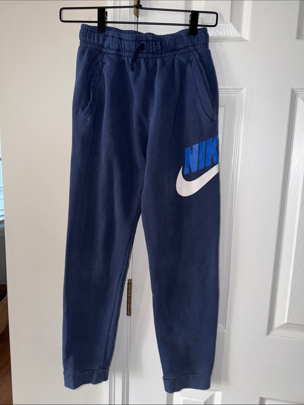 Nike Youth Navy Sweatpants with Blue Logo